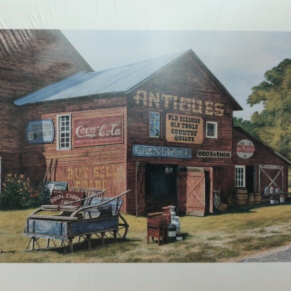 1998 Scafa ModernArt Coca-Cola Antiques 8 x 10 Barn Print - Picture 5 of 6